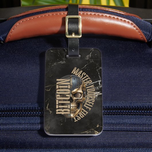 BTC motivation | Skull | Gold Marble ラゲッジタグ (正面インサイチュ2)