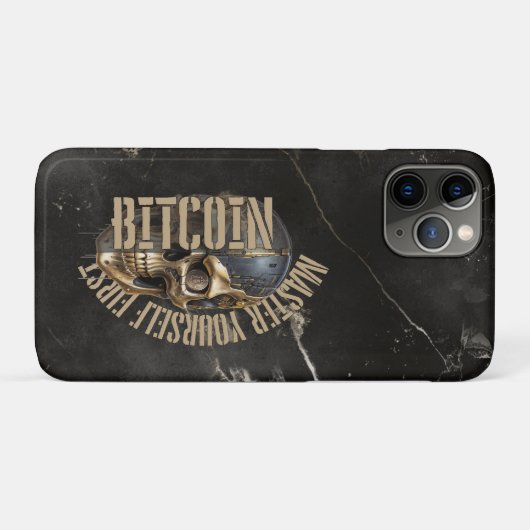 BTC motivation | Skull | Gold Marble Case-Mate iPhoneケース (裏面(横))