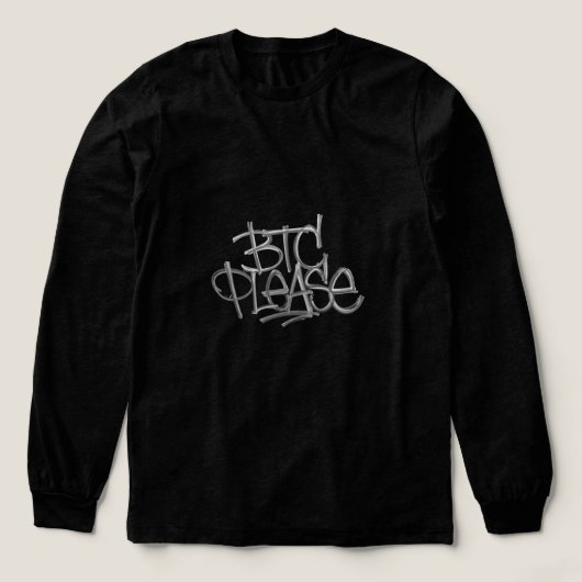 "BTC Please" (ブラック) トライブレンドTシャツ (デザイン正面)