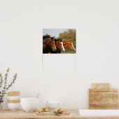 BThree Quarter Horsesランニングのヘッドショット ポスター (キッチン)