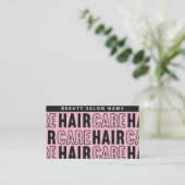 Buの後モダンにピンクのヘアの気に拡張を適用 名刺 (スタンド正面)