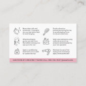 Buの後モダンにピンクのヘアの気に拡張を適用 名刺 (裏面)