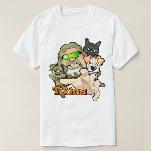 Bubba、Frodo、Nate、Simba the Cat T-Shirt Tシャツ (デザイン正面)