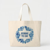 "Bubbeになる"新しいおもしろいユダヤのおばあちゃんの水色 ラージトートバッグ (正面)