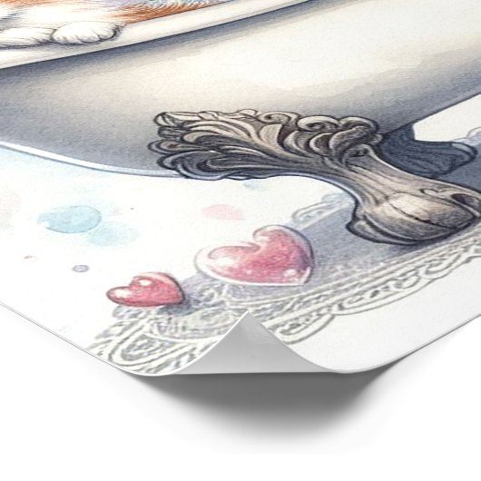 Bubble Bath Cat ポスター (角)