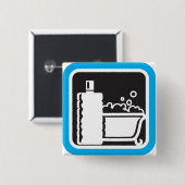 Bubble Bath Icon Relaxing Bathroom Spa 缶バッジ (正面&裏面)