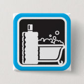 Bubble Bath Icon Relaxing Bathroom Spa 缶バッジ (正面)