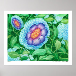 Bubble Flower Art Poster ポスター