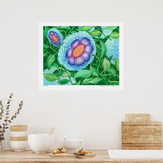 Bubble Flower Art Poster ポスター (キッチン)