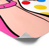 Bubble Gum Girl Pop Art ポスター (角)