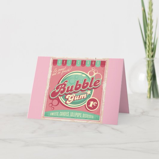 Bubble Gum Greeting Card (空白の) サンキューカード (正面)
