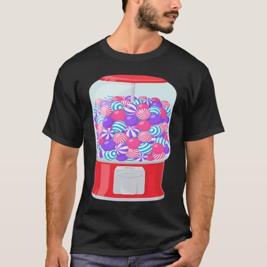 Bubble Gum Machine Gumball Machine Rainbow Hallowe Tシャツ (正面)