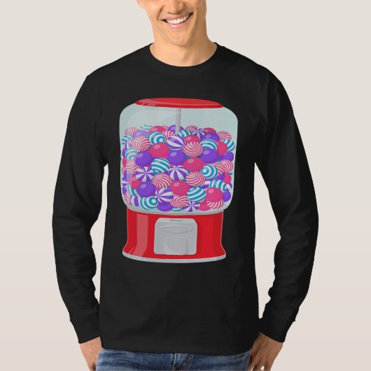 Bubble Gum Machine Gumball Machine Rainbow Hallowe Tシャツ (正面)