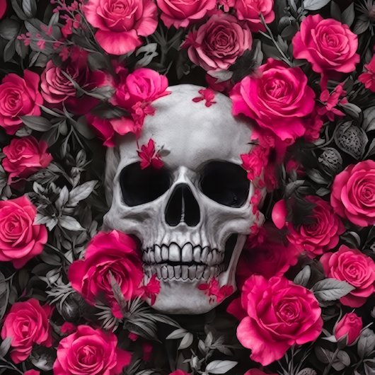 Bubble Gum Pink Skull Decoupage paper  薄葉紙