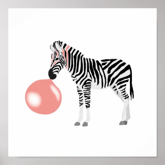 Bubble Gum Zebra Blowing Bubble ポスター (正面)