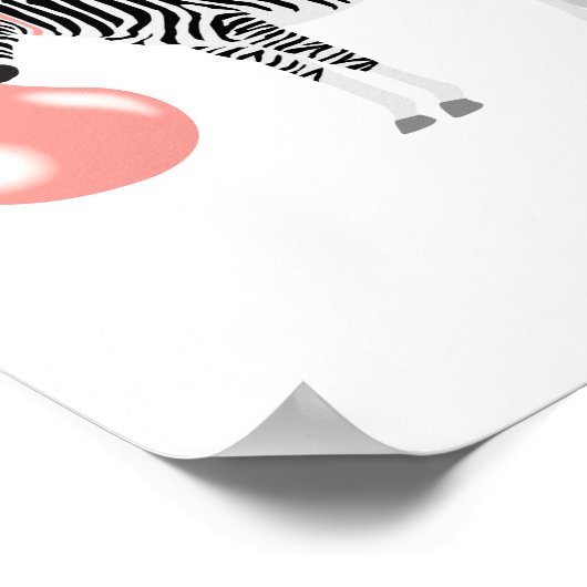 Bubble Gum Zebra Blowing Bubble ポスター (角)