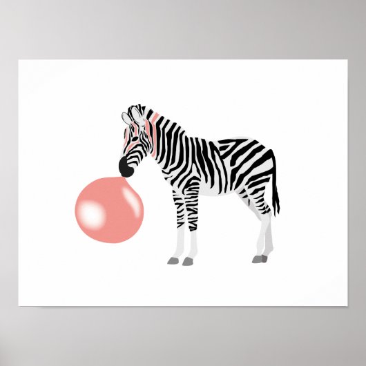 Bubble Gum Zebra Blowing Bubble ポスター (正面)