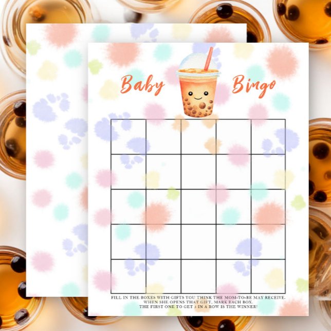 Bubble Tea Baby shower bingo game (クリエイターアップロード済み)