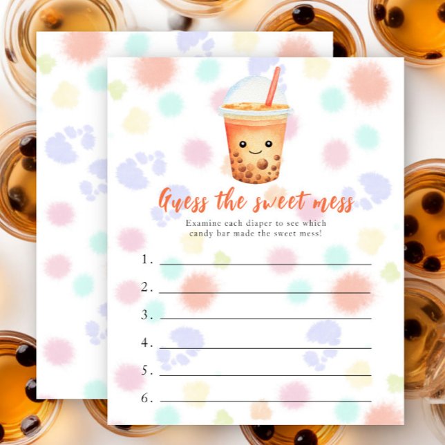 Bubble Tea Baby shower Guess the sweet mess game (クリエイターアップロード済み)