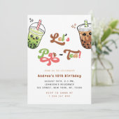 Bubble Tea Bobaパーティー10th Birthday Party 招待状 (スタンド正面)