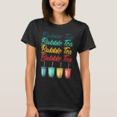 Bubble Tea Boba Black Tea Drink Beverage Cream Puf Tシャツ (正面)