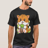 Bubble Tea Cat Boba Tea Drinker Tapioca Balls cat Tシャツ (正面)