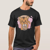 Bubble Tea Cats with Chocolate Tea Sweet Cat Tシャツ (正面)