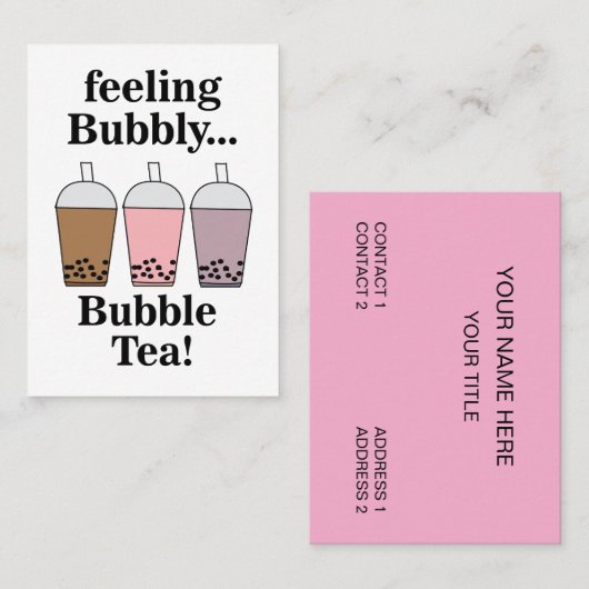 Bubble Tea Drink Cafe 名刺 (正面/裏面)