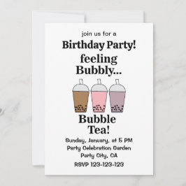 Bubble Tea Drink Funny Birthday Party 招待状