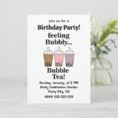 Bubble Tea Drink Funny Birthday Party 招待状 (スタンド正面)