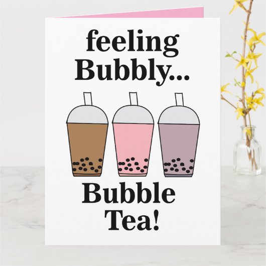 Bubble Tea Funny  カード (黄色い花)
