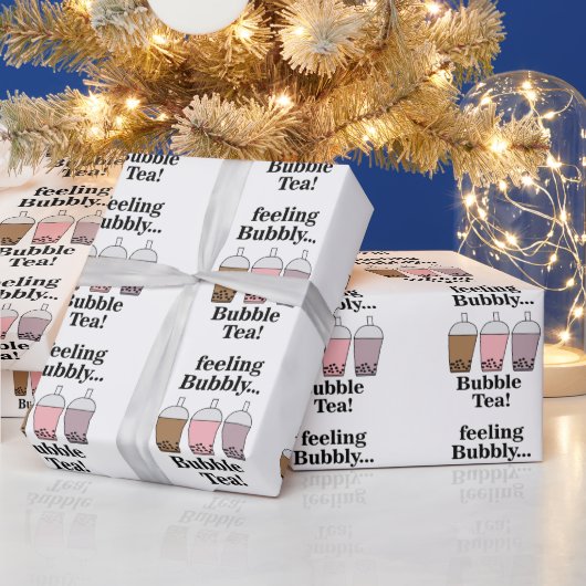 Bubble Tea Funny Birthday ラッピングペーパー (クリスマス)