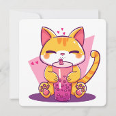 Bubble Tea Kitty 招待状 (正面)