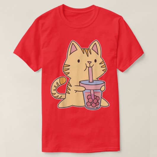Bubble Tea Kitty Kawaii Boba Tea Cat Japan Sweet O Tシャツ (デザイン正面)