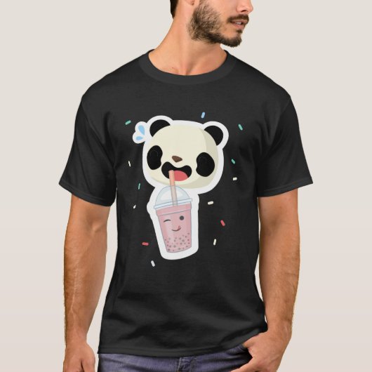 Bubble Tea Panda Boba Tea  Cute Animal Ice Cream T Tシャツ (正面)