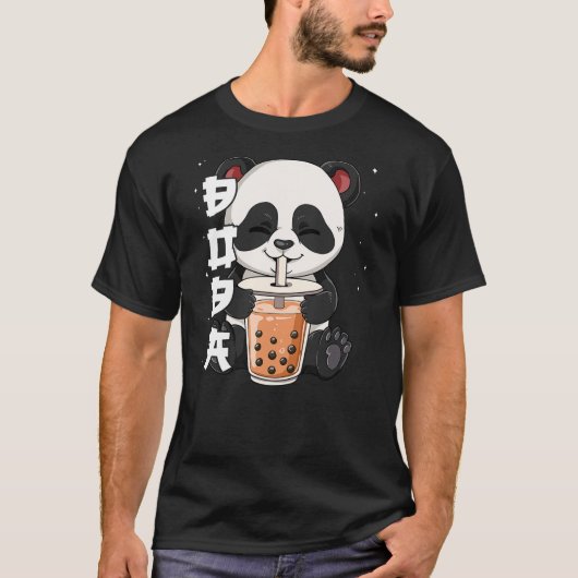 Bubble Tea Panda Boba Tea Tシャツ (正面)