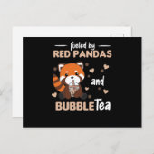 Bubble Tea Red Panda Chocolate Cute Animals Boba ポストカード (正面/裏面)