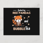 Bubble Tea Red Panda Chocolate Cute Animals Boba ポストカード (正面)