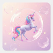 Bubble Unicorn スクエアシール (正面)