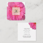 Bubblegumキャンデーのピンクのバラ スクエア名刺 (正面/裏面)