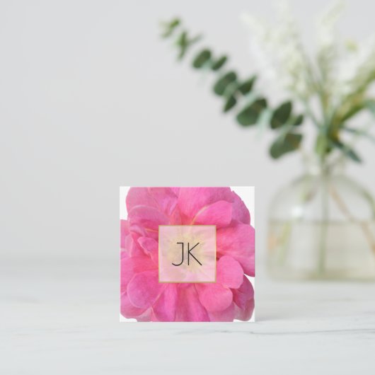 Bubblegumキャンデーのピンクのバラ スクエア名刺 (スタンド正面)