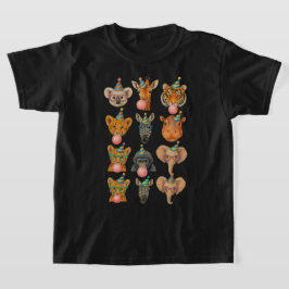Bubblegum Blowing Zoo Animals | Birthday Squad Tシャツ