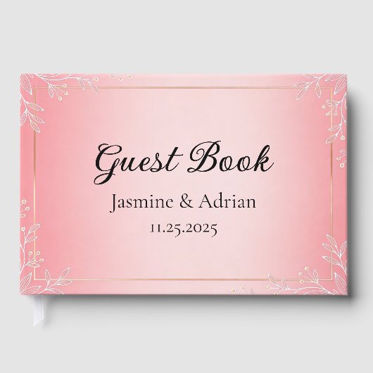 Bubblegum Blush Wedding ゲストブック (正面)