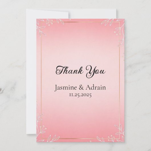 Bubblegum Blush Wedding サンキューカード (正面)