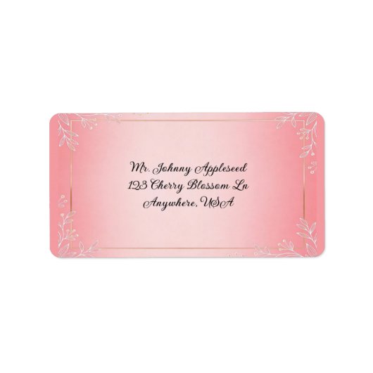 Bubblegum Blush Wedding  ラベル (正面)