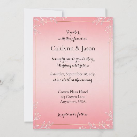Bubblegum Blush Wedding Invitations 招待状 (正面)