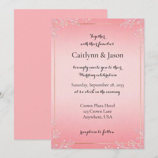 Bubblegum Blush Wedding Invitations 招待状 (正面/裏面)