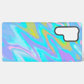 Bubblegum Marble Texture Liquid Paint Mixture Samsung Galaxyケース (裏面横)