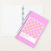 Bubblegum/Peach Modern Checkerboard Notebook ノートブック (内側)