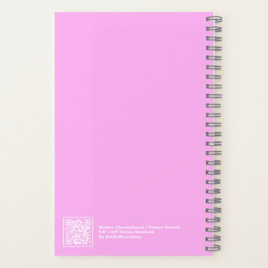 Bubblegum/Peach Modern Checkerboard Notebook ノートブック (裏面)